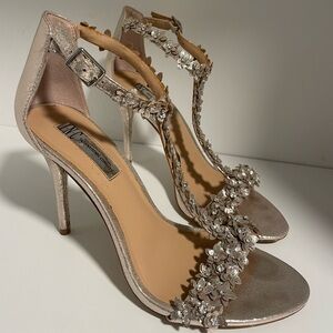 INC International Concepts Silver Floral Heels